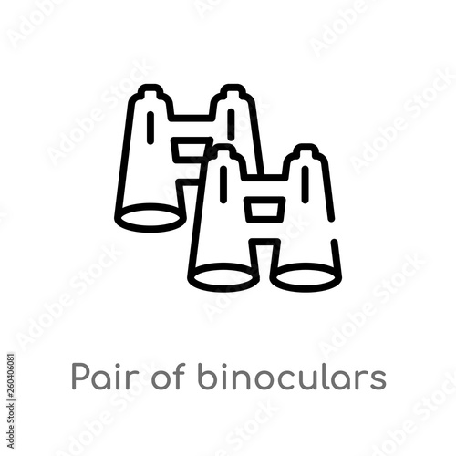 outline pair of binoculars vector icon. isolated black simple line element illustration from general concept. editable vector stroke pair of binoculars icon on white background