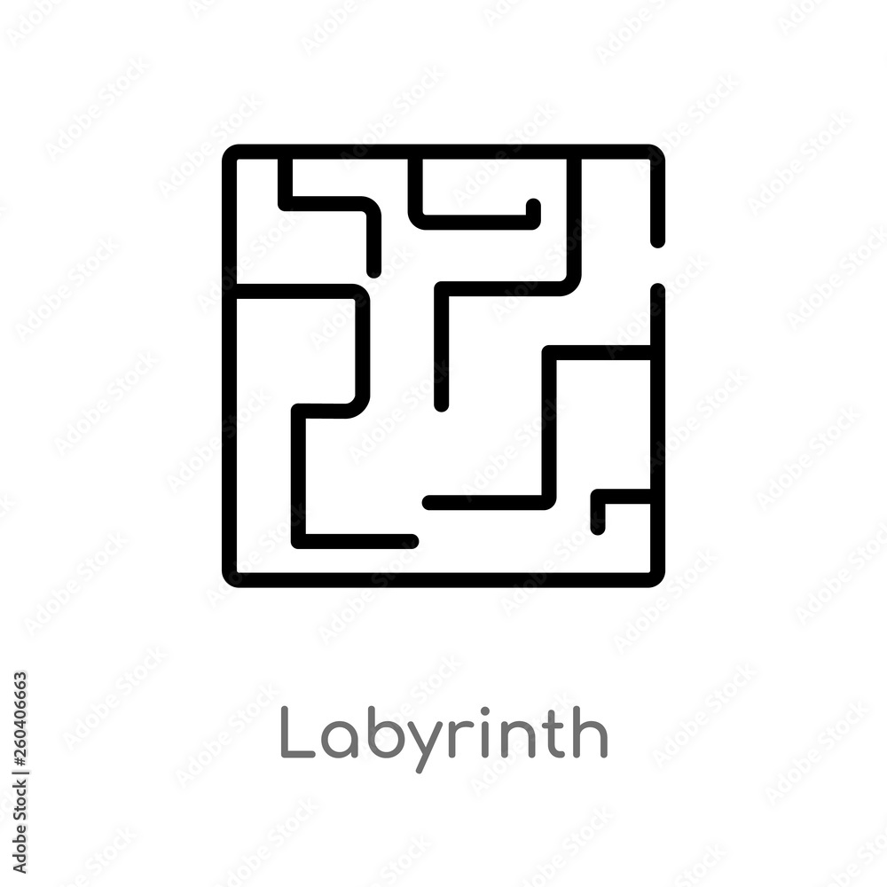 outline labyrinth vector icon. isolated black simple line element illustration from greece concept. editable vector stroke labyrinth icon on white background