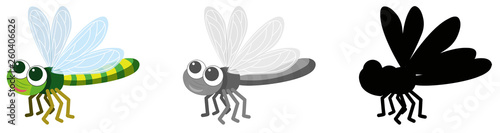Set of dragonfly character