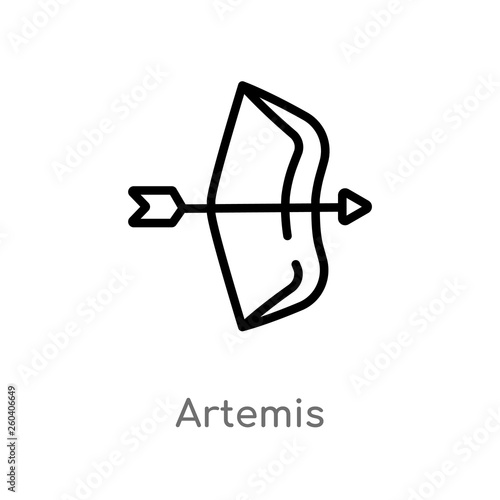 outline artemis vector icon. isolated black simple line element illustration from greece concept. editable vector stroke artemis icon on white background