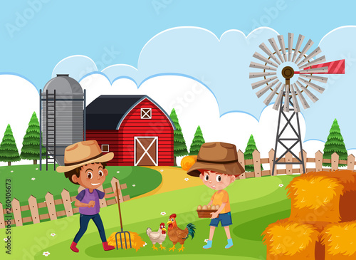 Farmer at farm land