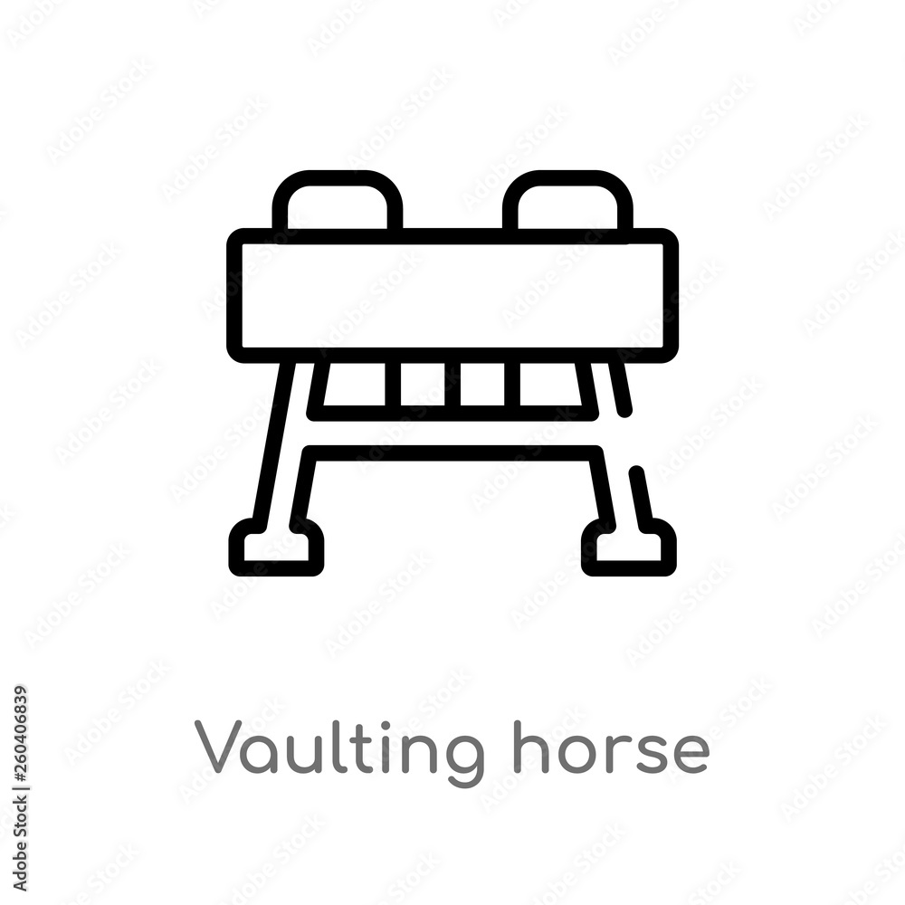 outline vaulting horse vector icon. isolated black simple line element illustration from gym equipment concept. editable vector stroke vaulting horse icon on white background outline vaulting horse vector icon. isolated black simple line element illustration from gym equipment concept. editable vector stroke vaulting horse icon on white background