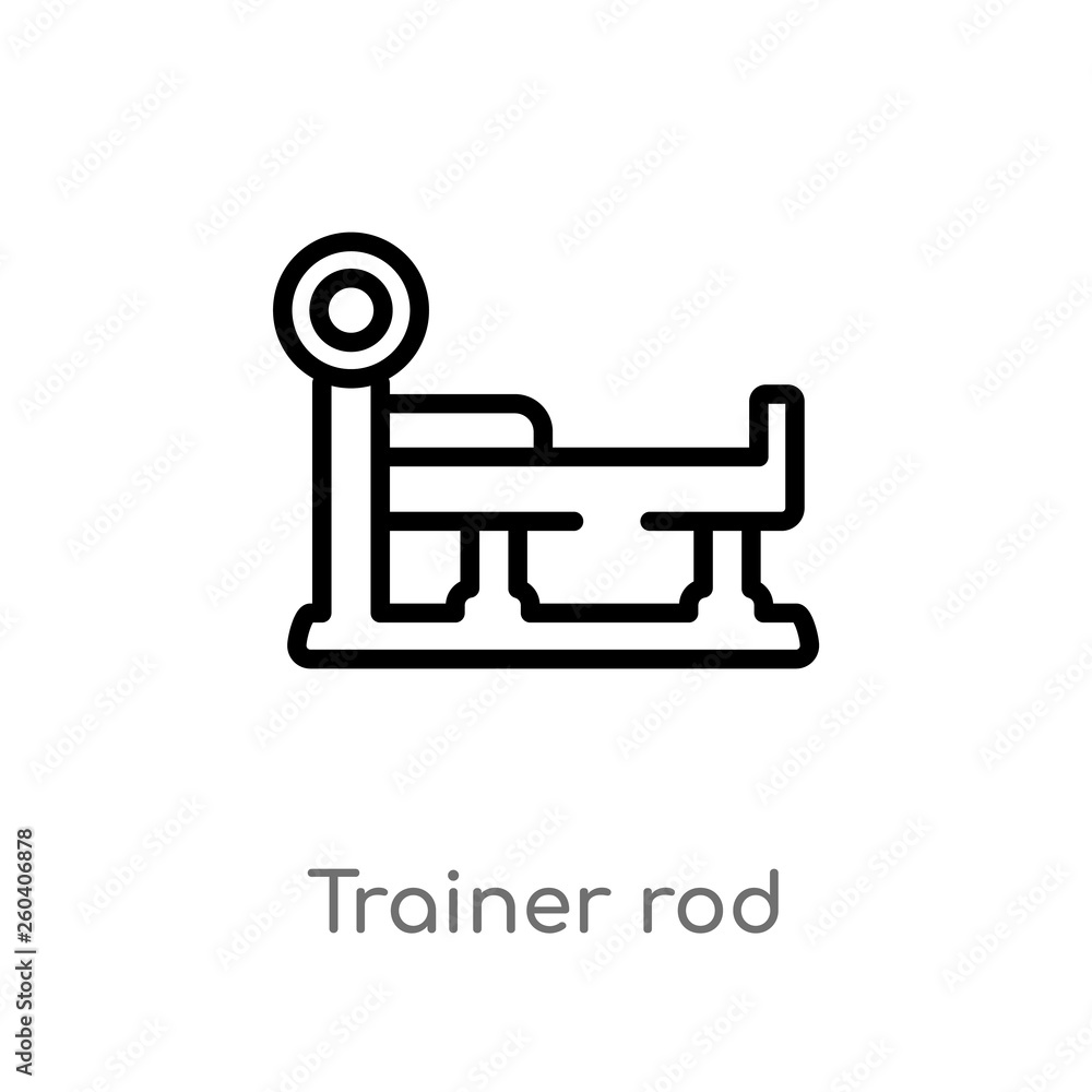outline trainer rod vector icon. isolated black simple line element illustration from gym and fitness concept. editable vector stroke trainer rod icon on white background outline trainer rod vector icon. isolated black simple line element illustration from gym and fitness concept. editable vector stroke trainer rod icon on white background