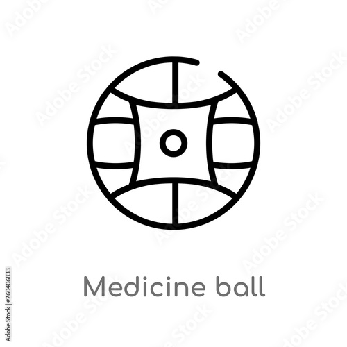 outline medicine ball vector icon. isolated black simple line element illustration from gym equipment concept. editable vector stroke medicine ball icon on white background