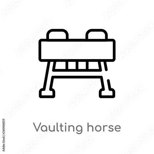outline vaulting horse vector icon. isolated black simple line element illustration from gym equipment concept. editable vector stroke vaulting horse icon on white background