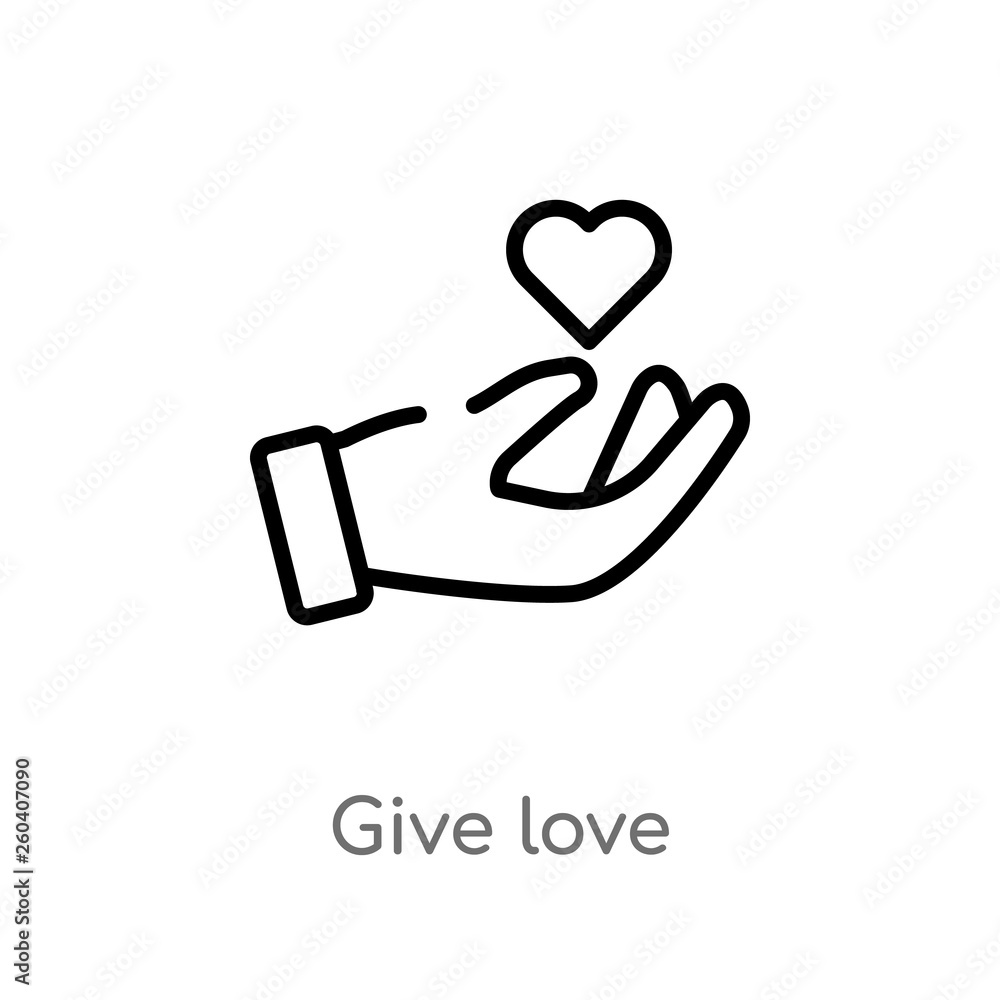 outline give love vector icon. isolated black simple line element illustration from hands and gestures concept. editable vector stroke give love icon on white background outline give love vector icon. isolated black simple line element illustration from hands and gestures concept. editable vector stroke give love icon on white background