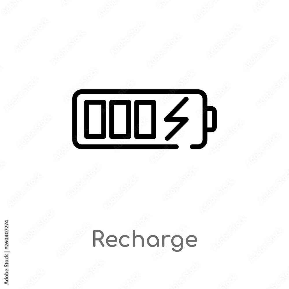 outline recharge vector icon. isolated black simple line element illustration from hardware concept. editable vector stroke recharge icon on white background outline recharge vector icon. isolated black simple line element illustration from hardware concept. editable vector stroke recharge icon on white background