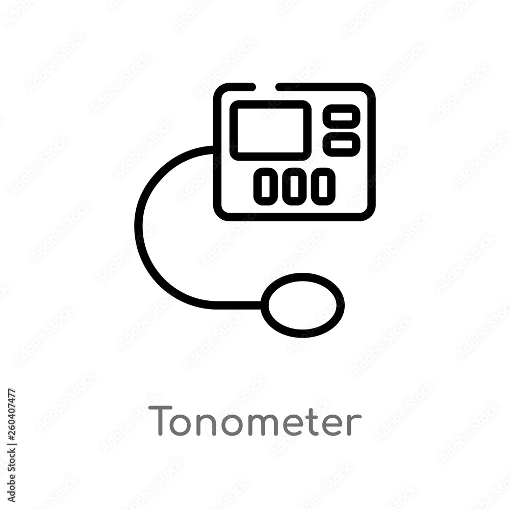 outline tonometer vector icon. isolated black simple line element illustration from health and medical concept. editable vector stroke tonometer icon on white background
