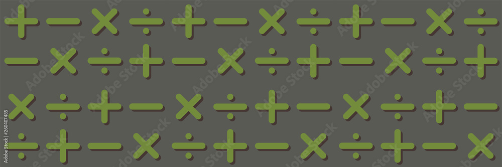 Obraz premium Pattern plus minus multiply divide vector