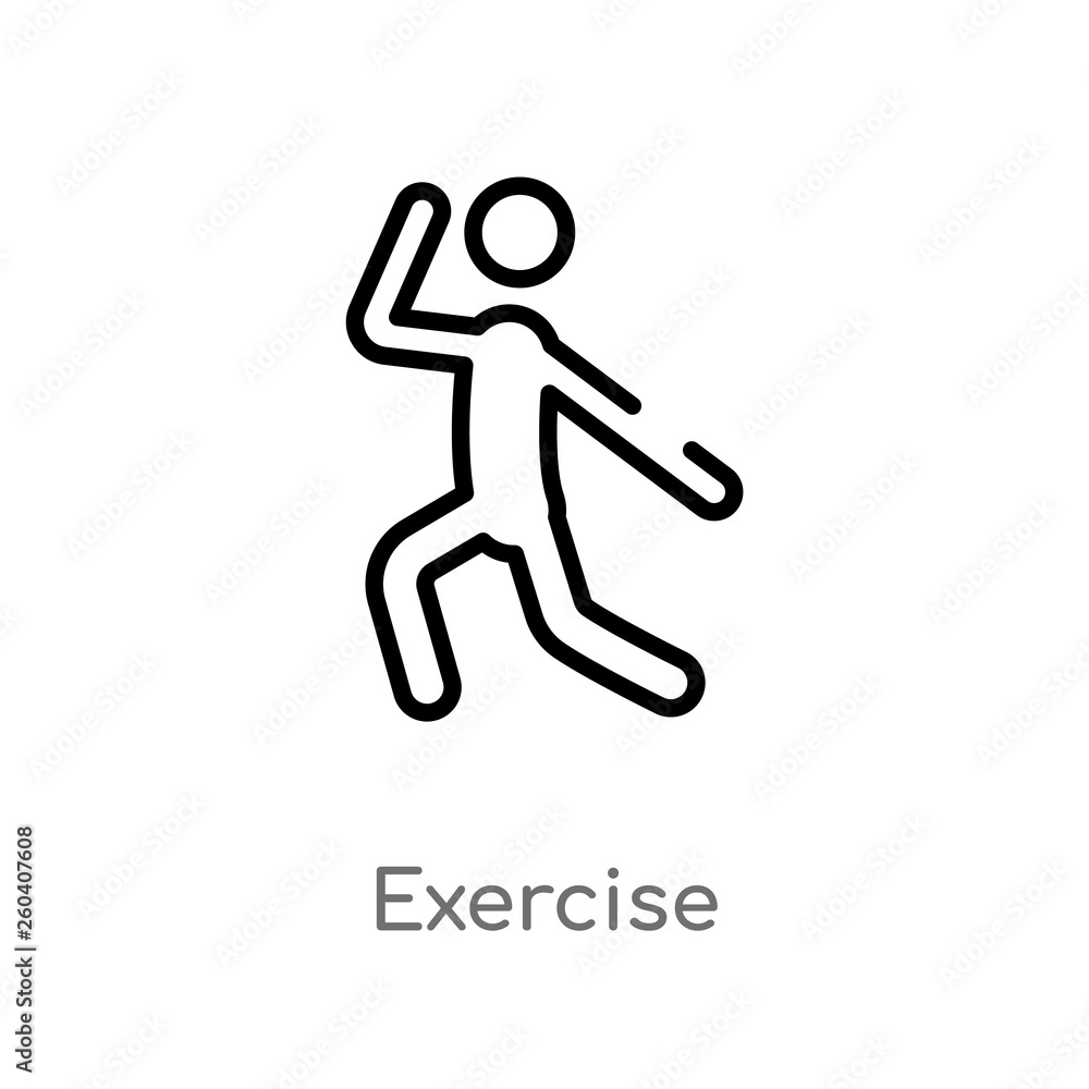 outline exercise vector icon. isolated black simple line element illustration from health concept. editable vector stroke exercise icon on white background outline exercise vector icon. isolated black simple line element illustration from health concept. editable vector stroke exercise icon on white background