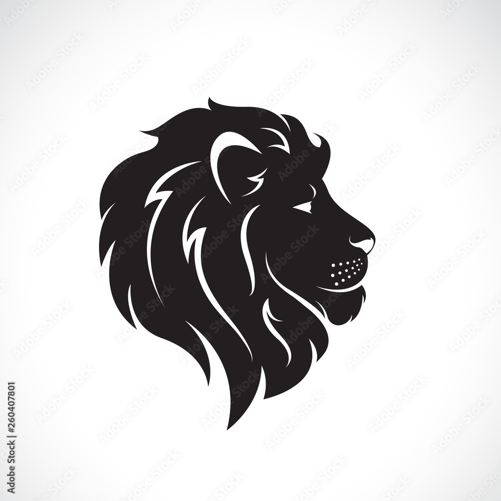 Fototapeta premium Vector of male lion head design on a white background., Wild Animals. Easy editable layered vector illustration.