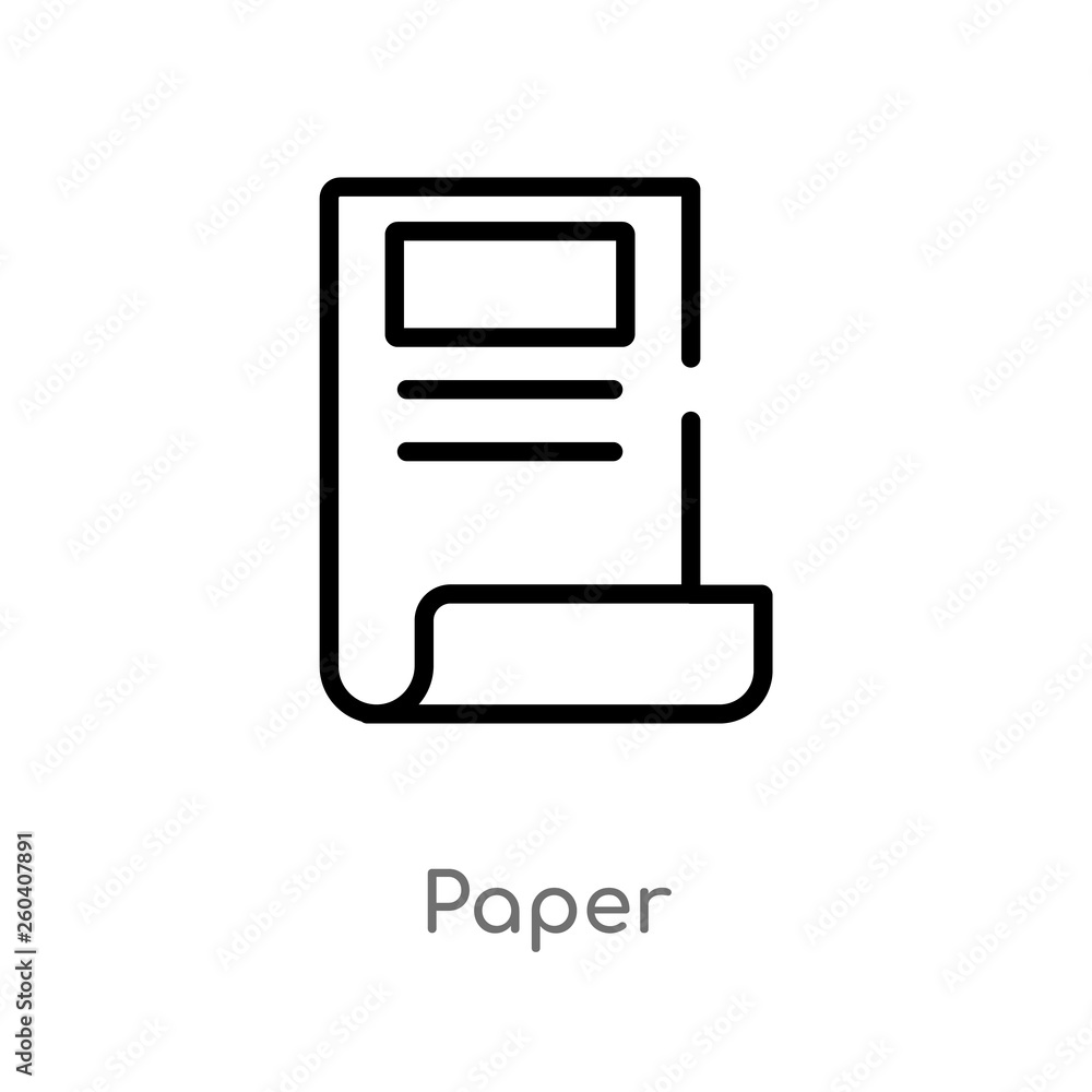 Fototapeta premium outline paper vector icon. isolated black simple line element illustration from history concept. editable vector stroke paper icon on white background