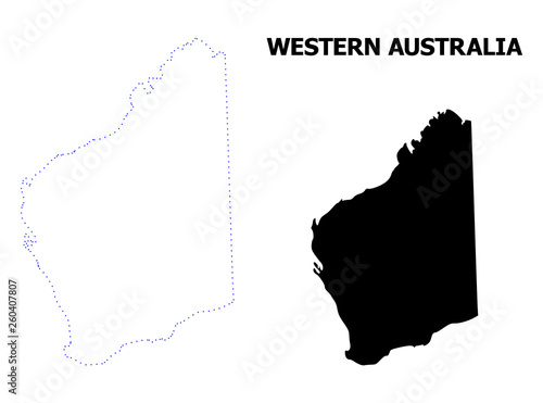 Vector Contour Dotted Map of Western Australia with Caption