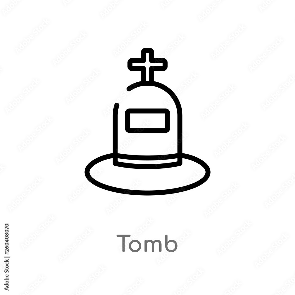 outline tomb vector icon. isolated black simple line element illustration from history concept. editable vector stroke tomb icon on white background outline tomb vector icon. isolated black simple line element illustration from history concept. editable vector stroke tomb icon on white background