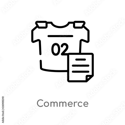 outline commerce vector icon. isolated black simple line element illustration from hockey concept. editable vector stroke commerce icon on white background