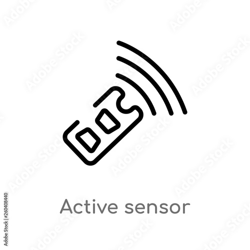 outline active sensor vector icon. isolated black simple line element illustration from general-1 concept. editable vector stroke active sensor icon on white background