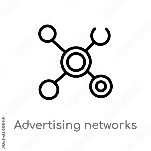 outline advertising networks vector icon. isolated black simple line element illustration from general-1 concept. editable vector stroke advertising networks icon on white background