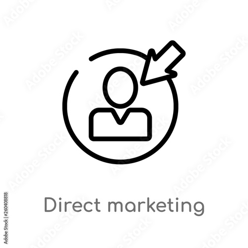 outline direct marketing vector icon. isolated black simple line element illustration from general-1 concept. editable vector stroke direct marketing icon on white background
