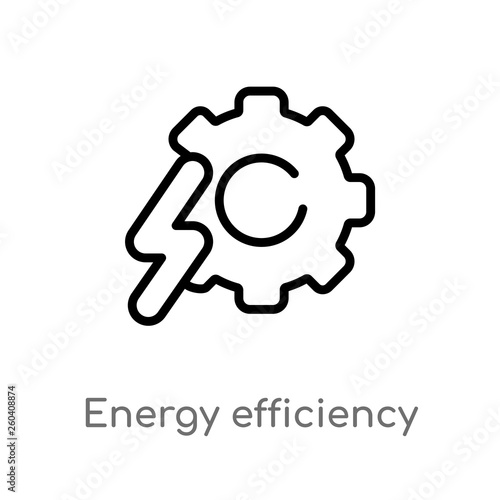 outline energy efficiency vector icon. isolated black simple line element illustration from general-1 concept. editable vector stroke energy efficiency icon on white background