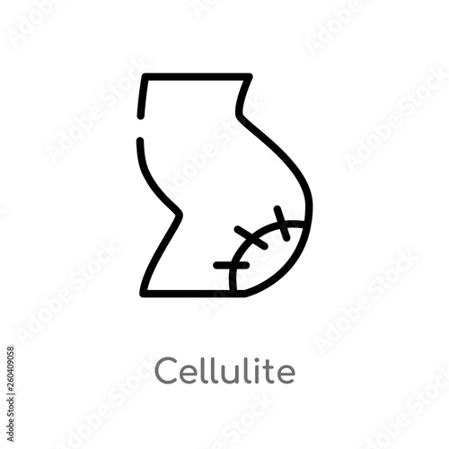outline cellulite vector icon. isolated black simple line element illustration from human body parts concept. editable vector stroke cellulite icon on white background