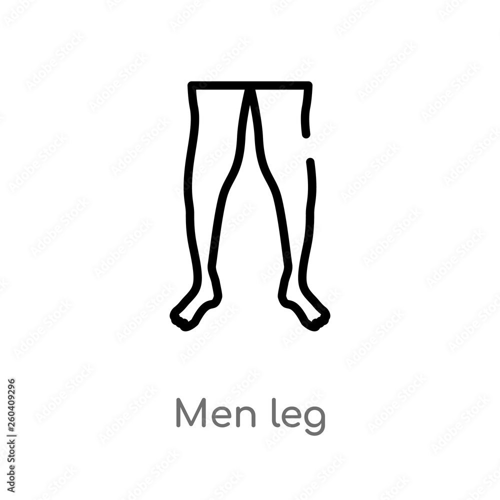 outline men leg vector icon. isolated black simple line element  illustration from human body parts concept. editable vector stroke men leg  icon on white background Stock Vector | Adobe Stock