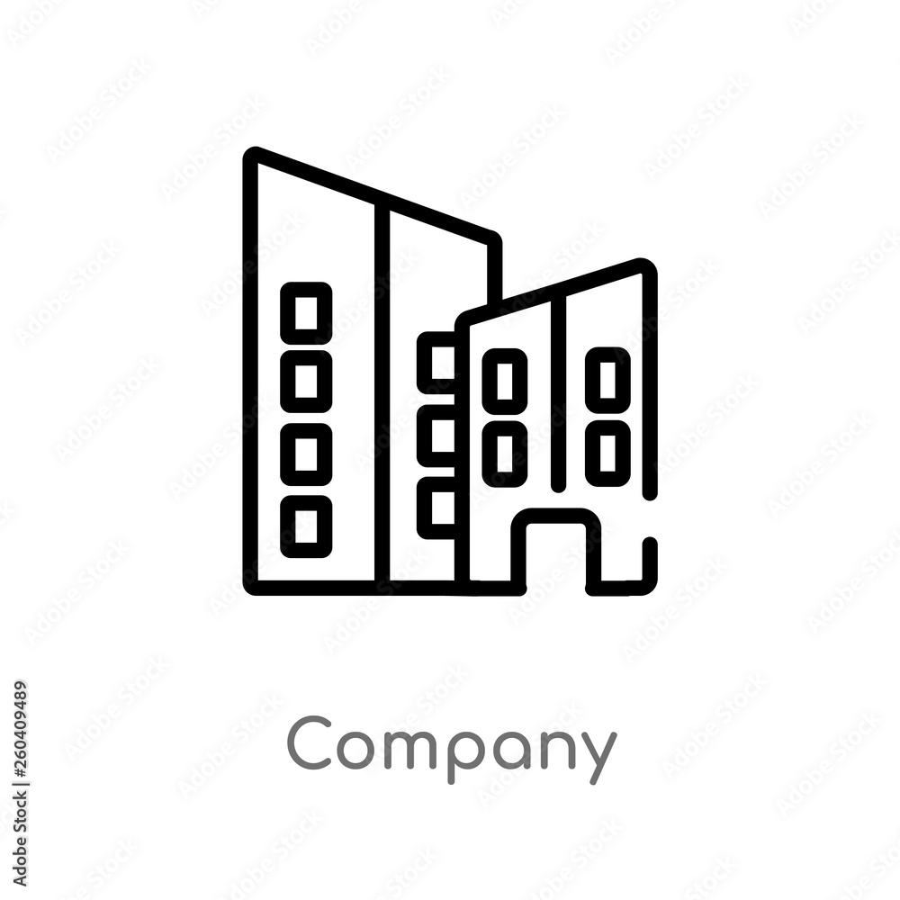 outline company vector icon. isolated black simple line element illustration from human resources concept. editable vector stroke company icon on white background outline company vector icon. isolated black simple line element illustration from human resources concept. editable vector stroke company icon on white background