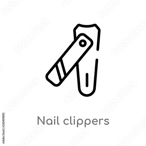 outline nail clippers vector icon. isolated black simple line element illustration from hygiene concept. editable vector stroke nail clippers icon on white background