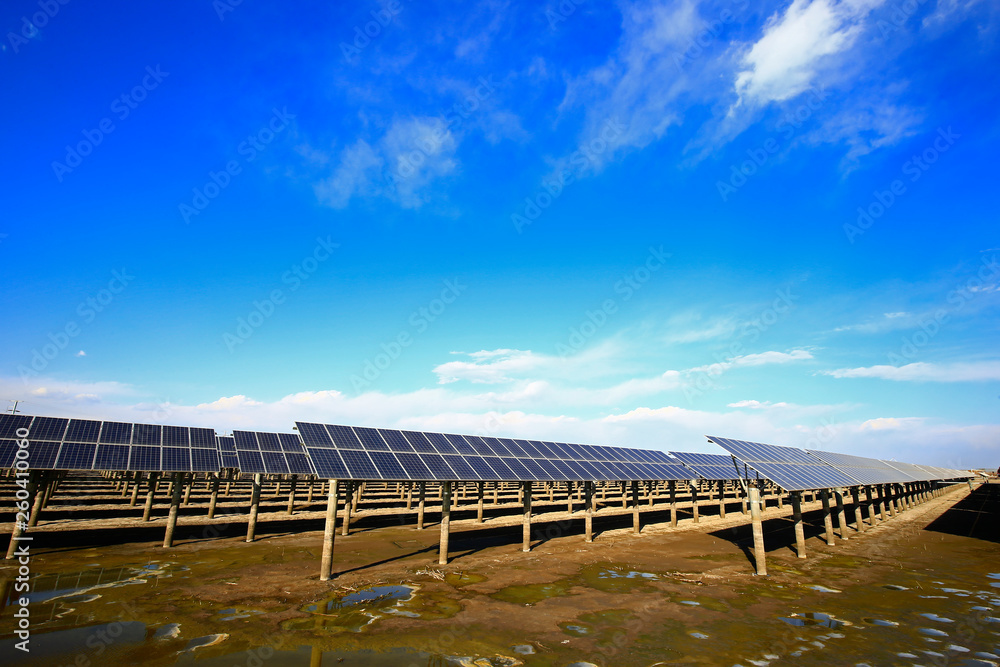 Solar panels on the water