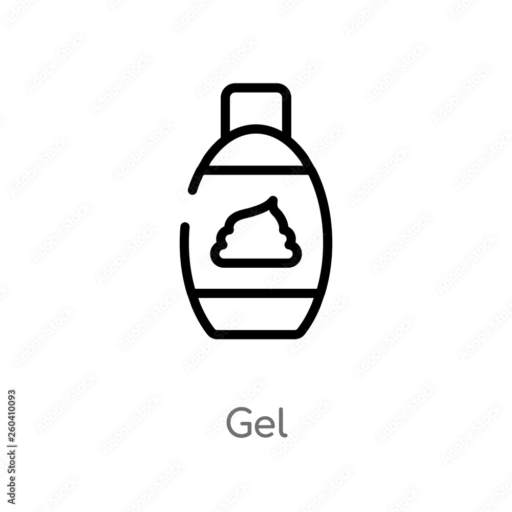 outline gel vector icon. isolated black simple line element illustration from hygiene concept. editable vector stroke gel icon on white background outline gel vector icon. isolated black simple line element illustration from hygiene concept. editable vector stroke gel icon on white background