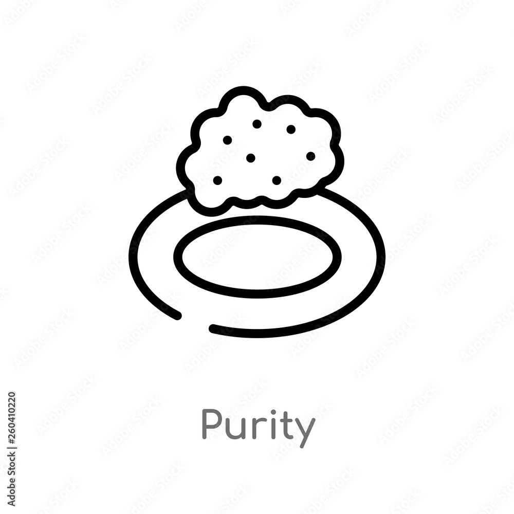 outline purity vector icon. isolated black simple line element illustration from hygiene concept. editable vector stroke purity icon on white background outline purity vector icon. isolated black simple line element illustration from hygiene concept. editable vector stroke purity icon on white background