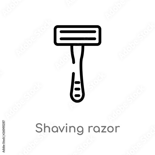 outline shaving razor vector icon. isolated black simple line element illustration from hygiene concept. editable vector stroke shaving razor icon on white background