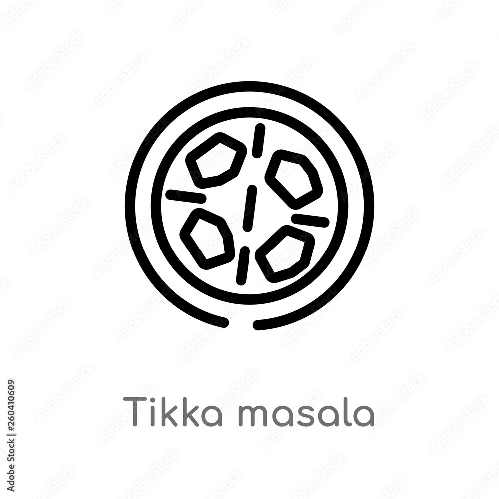 outline tikka masala vector icon. isolated black simple line element illustration from india concept. editable vector stroke tikka masala icon on white background outline tikka masala vector icon. isolated black simple line element illustration from india concept. editable vector stroke tikka masala icon on white background