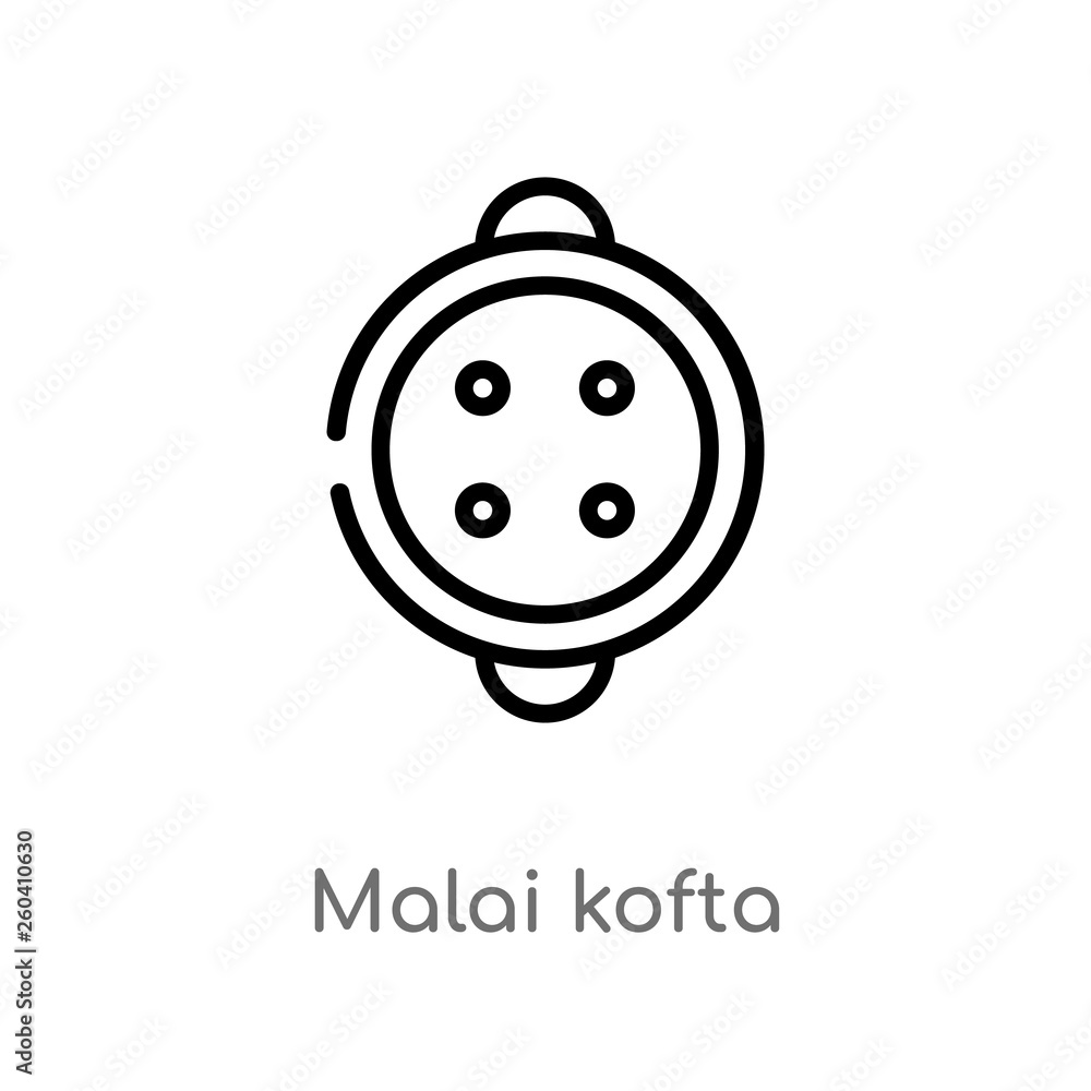 outline malai kofta vector icon. isolated black simple line element  illustration from india concept. editable vector stroke malai kofta icon on  white background Stock Vector | Adobe Stock