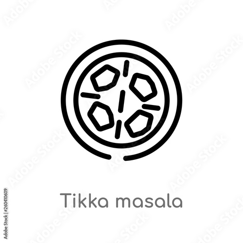 outline tikka masala vector icon. isolated black simple line element illustration from india concept. editable vector stroke tikka masala icon on white background