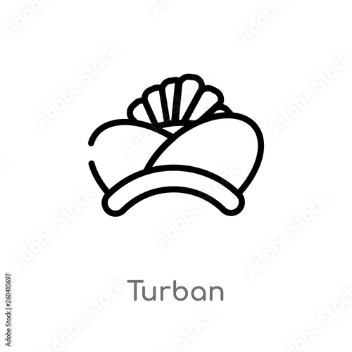 Wallpaper Mural outline turban vector icon