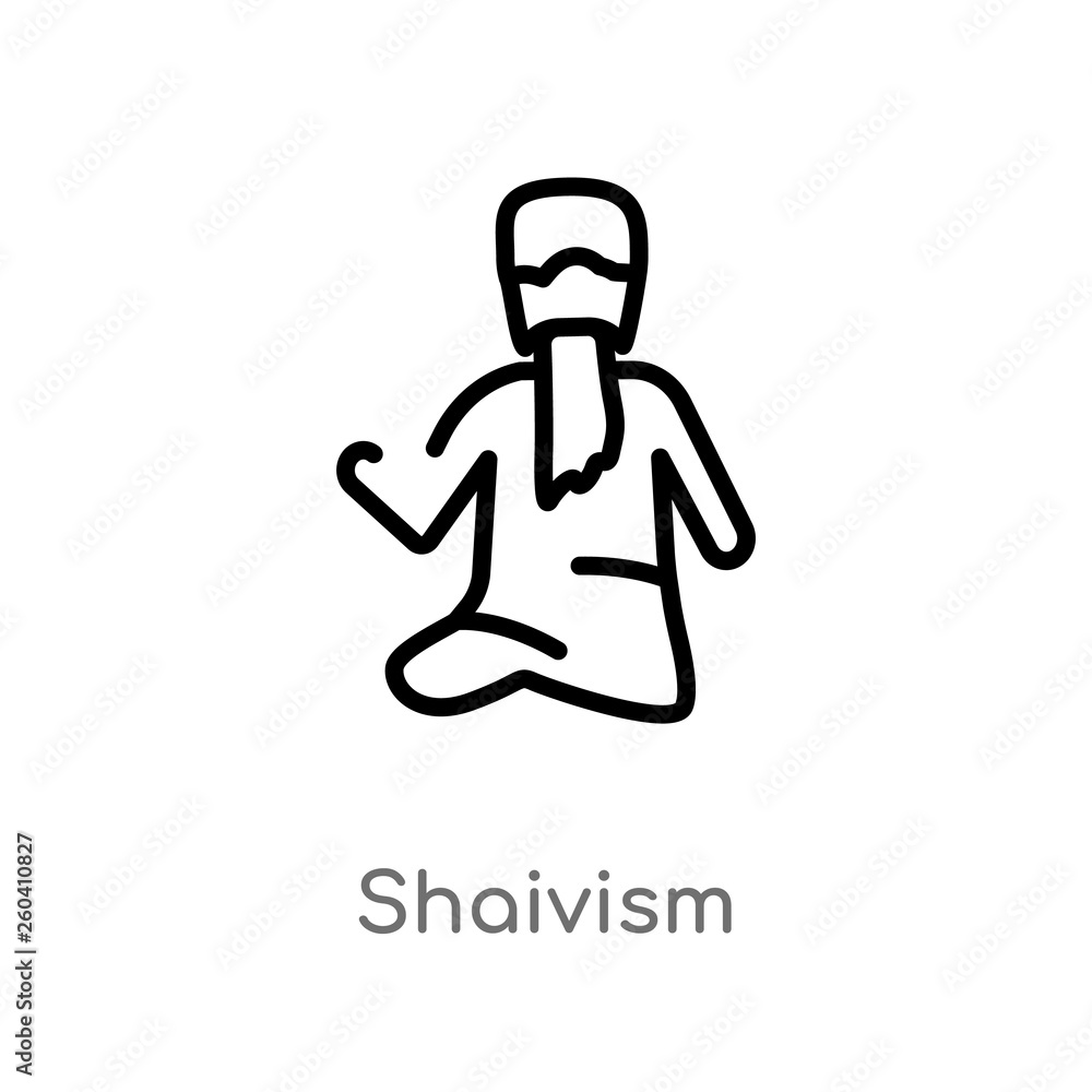 outline shaivism vector icon. isolated black simple line element illustration from india concept. editable vector stroke shaivism icon on white background outline shaivism vector icon. isolated black simple line element illustration from india concept. editable vector stroke shaivism icon on white background