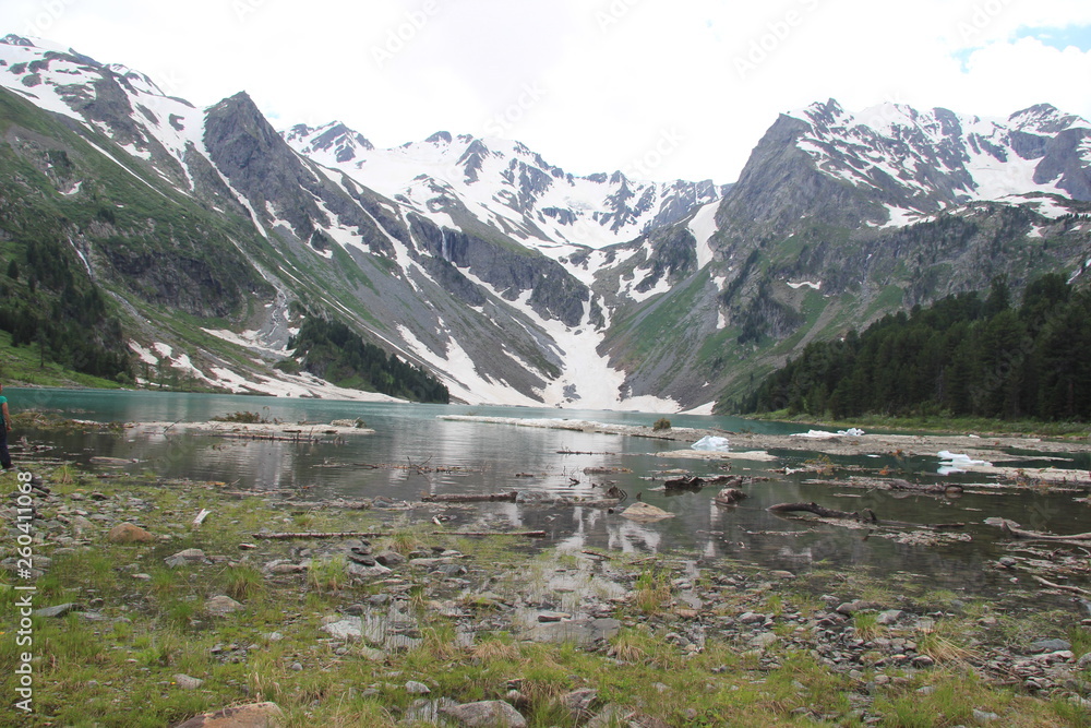 The beauty of the Altai Mountains in summer in good weather.