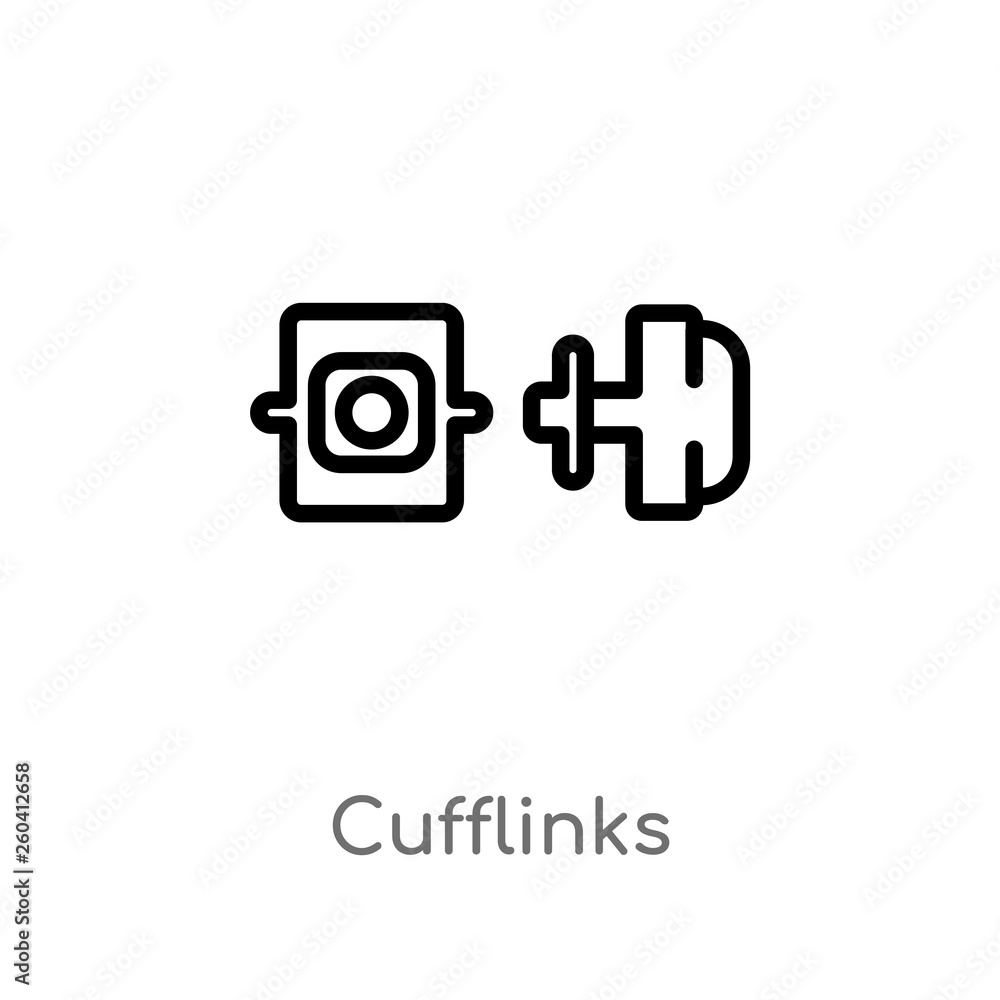 outline cufflinks vector icon. isolated black simple line element illustration from luxury concept. editable vector stroke cufflinks icon on white background