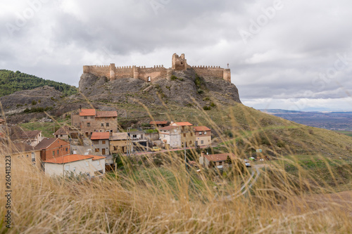 the beautiful panorama of the city of Clavijo with its medieval fortress photo