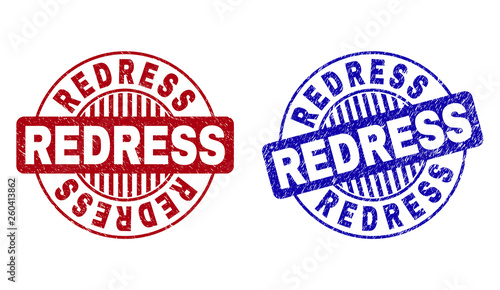 Photos Grunge REDRESS round stamp seals isolated on a white background