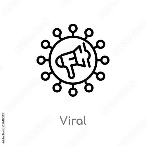 outline viral vector icon. isolated black simple line element illustration from marketing concept. editable vector stroke viral icon on white background