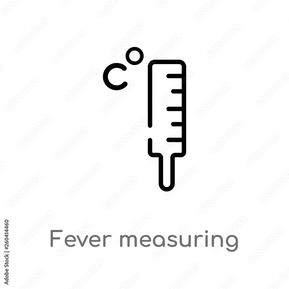 outline fever measuring vector icon. isolated black simple line element illustration from measurement concept. editable vector stroke fever measuring icon on white background outline fever measuring vector icon. isolated black simple line element illustration from measurement concept. editable vector stroke fever measuring icon on white background