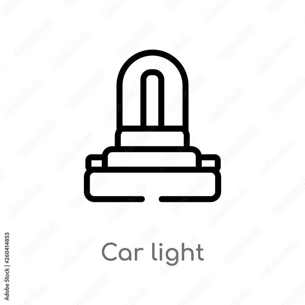 outline car light vector icon. isolated black simple line element illustration from mechanicons concept. editable vector stroke car light icon on white background outline car light vector icon. isolated black simple line element illustration from mechanicons concept. editable vector stroke car light icon on white background