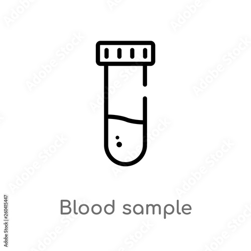 outline blood sample vector icon. isolated black simple line element illustration from medical concept. editable vector stroke blood sample icon on white background