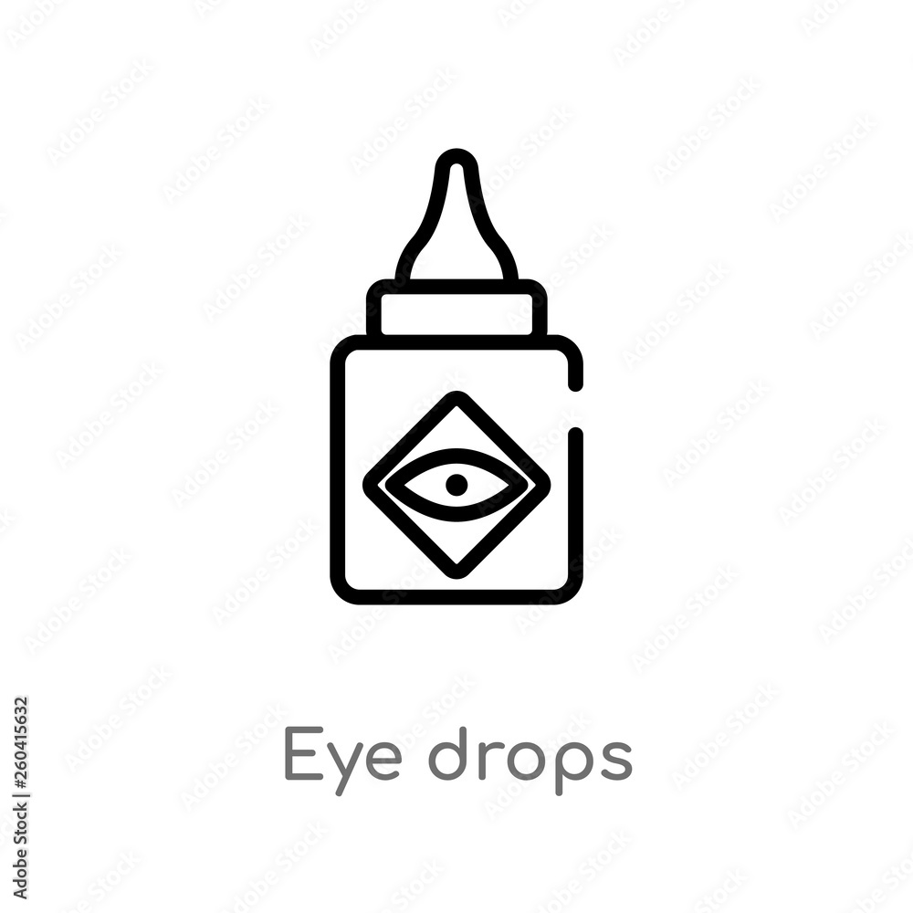 outline eye drops vector icon. isolated black simple line element illustration from medical concept. editable vector stroke eye drops icon on white background outline eye drops vector icon. isolated black simple line element illustration from medical concept. editable vector stroke eye drops icon on white background