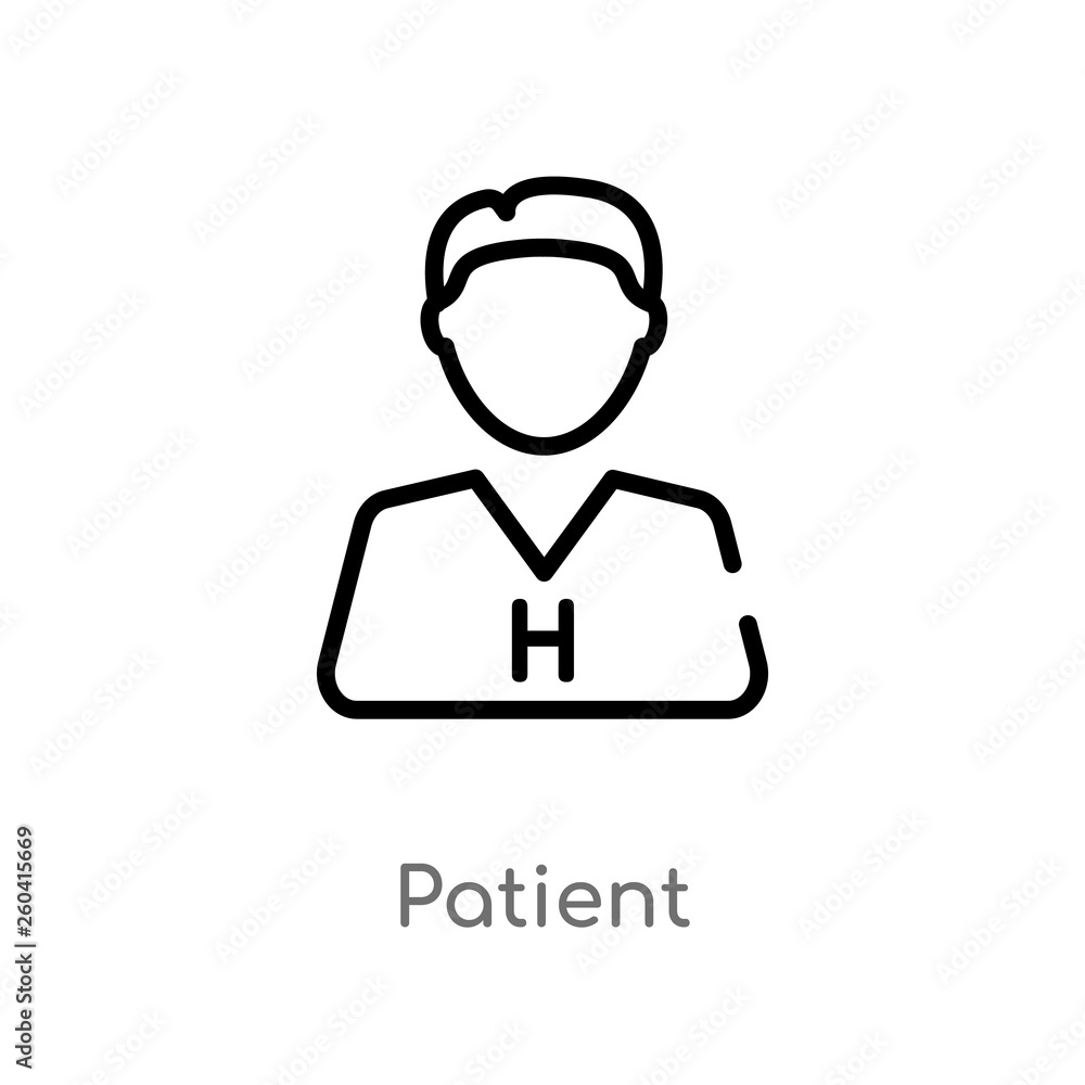 outline patient vector icon. isolated black simple line element illustration from medical concept. editable vector stroke patient icon on white background outline patient vector icon. isolated black simple line element illustration from medical concept. editable vector stroke patient icon on white background