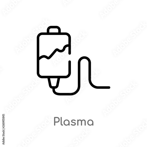 outline plasma vector icon. isolated black simple line element illustration from medical concept. editable vector stroke plasma icon on white background