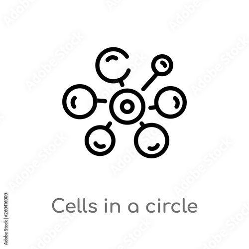 outline cells in a circle vector icon. isolated black simple line element illustration from medical concept. editable vector stroke cells in a circle icon on white background