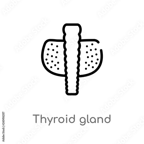 outline thyroid gland vector icon. isolated black simple line element illustration from medical concept. editable vector stroke thyroid gland icon on white background