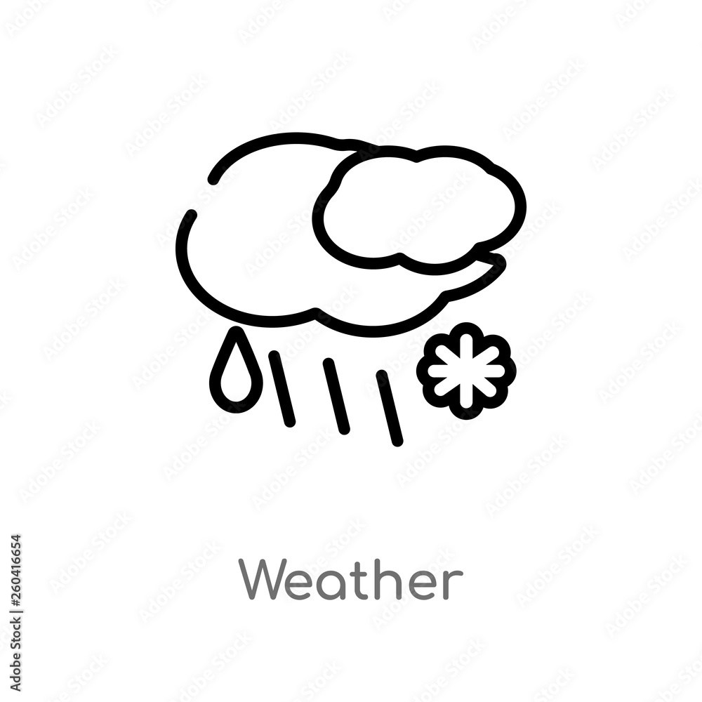 outline weather vector icon. isolated black simple line element illustration from meteorology concept. editable vector stroke weather icon on white background outline weather vector icon. isolated black simple line element illustration from meteorology concept. editable vector stroke weather icon on white background